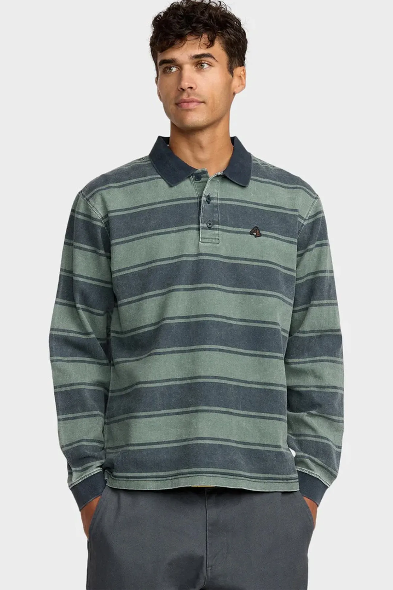DoubleLayered Hydrophobic Surface Treatment KSL Long Sleeve Polo Balsam Green
