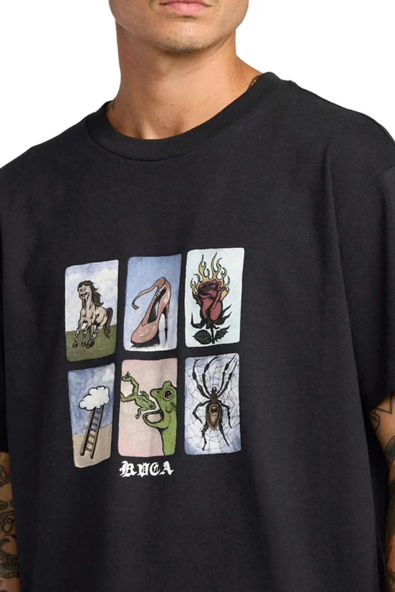 Lightweight Knit TonalStitching KSL Short Sleeve Tee Black