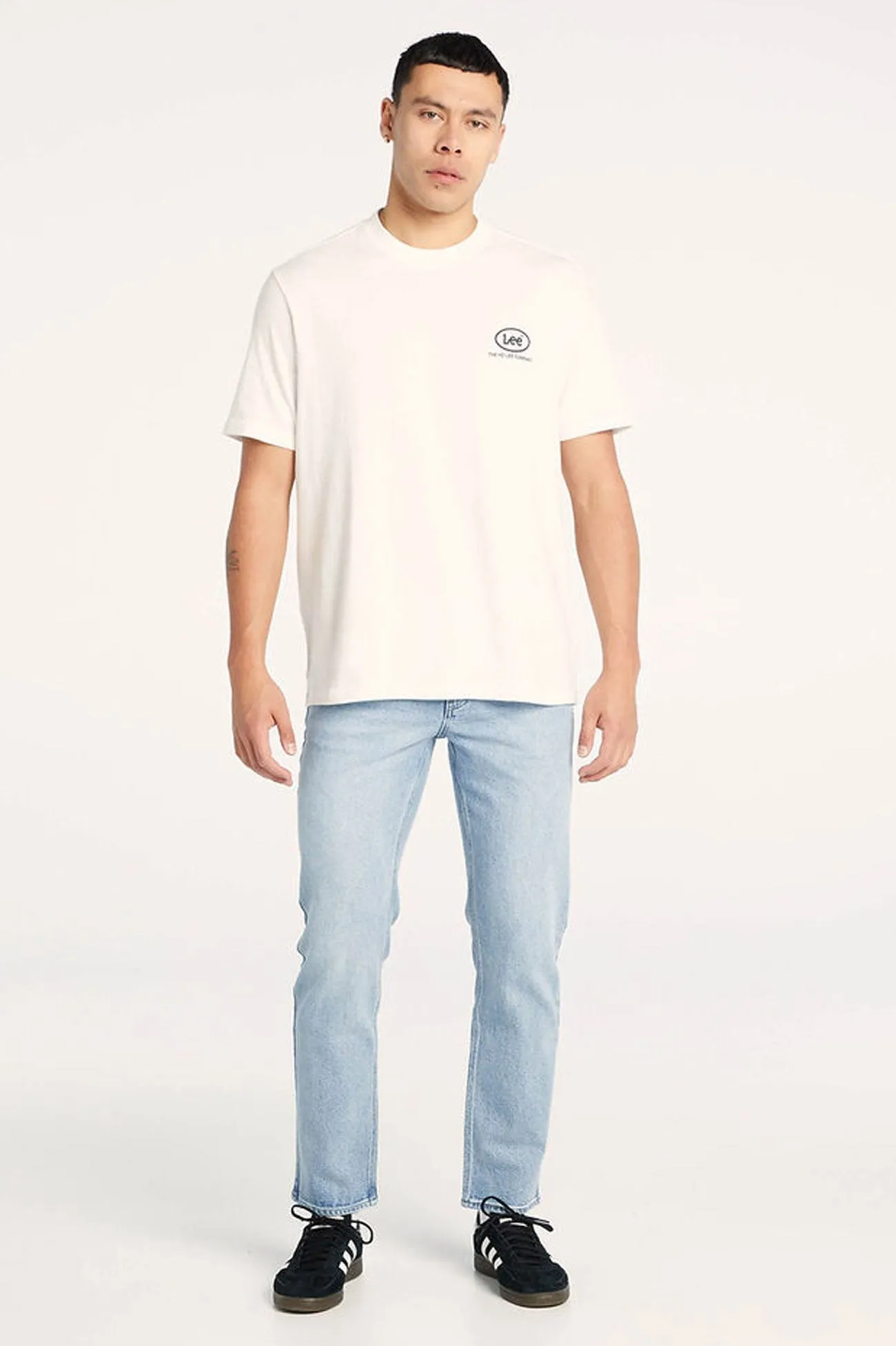 Frayed hem Adjustable Belt Loops L-Two Jean Raider Blue