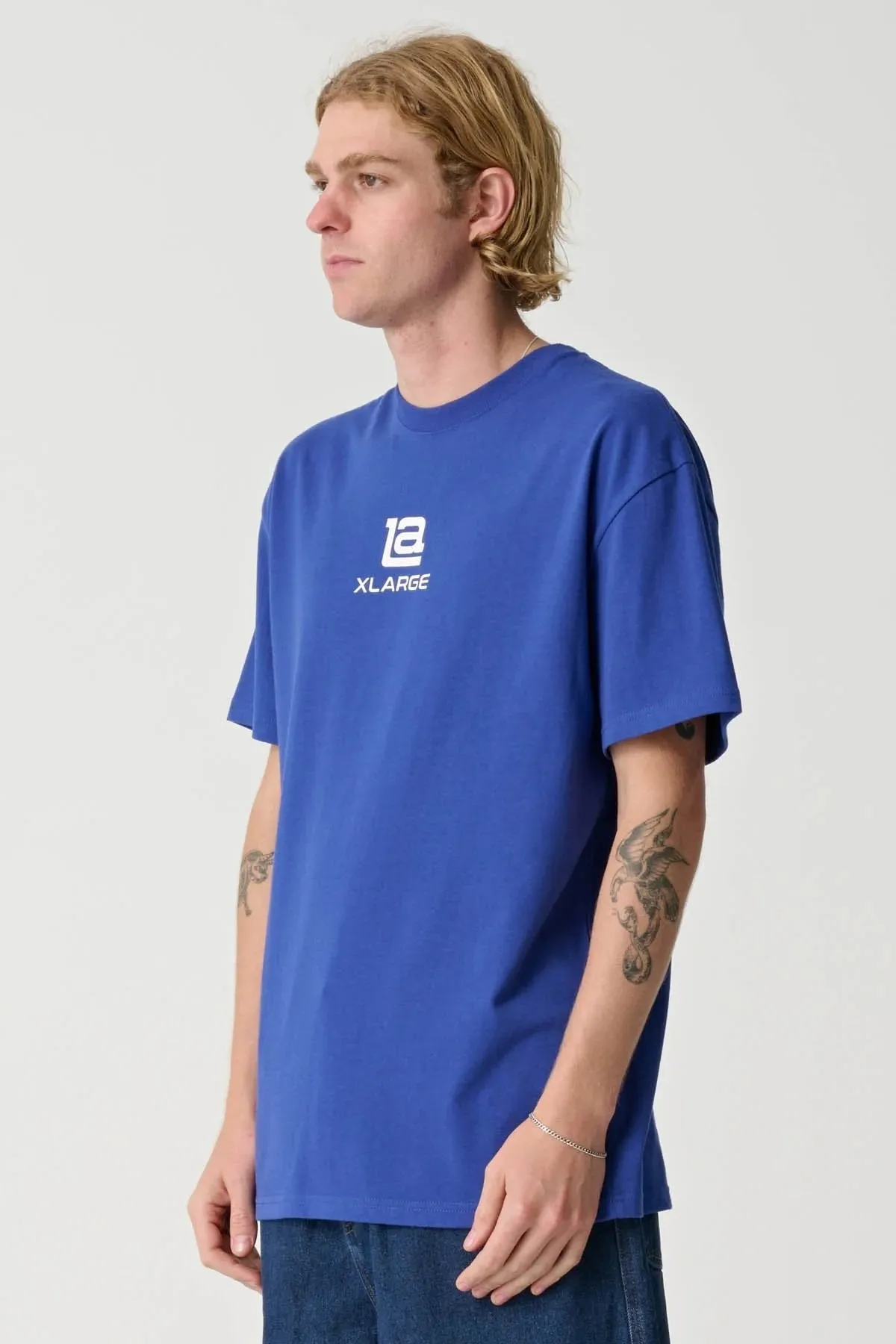 LA XL Short Sleeve Tee Blue Friction Reducing Finish