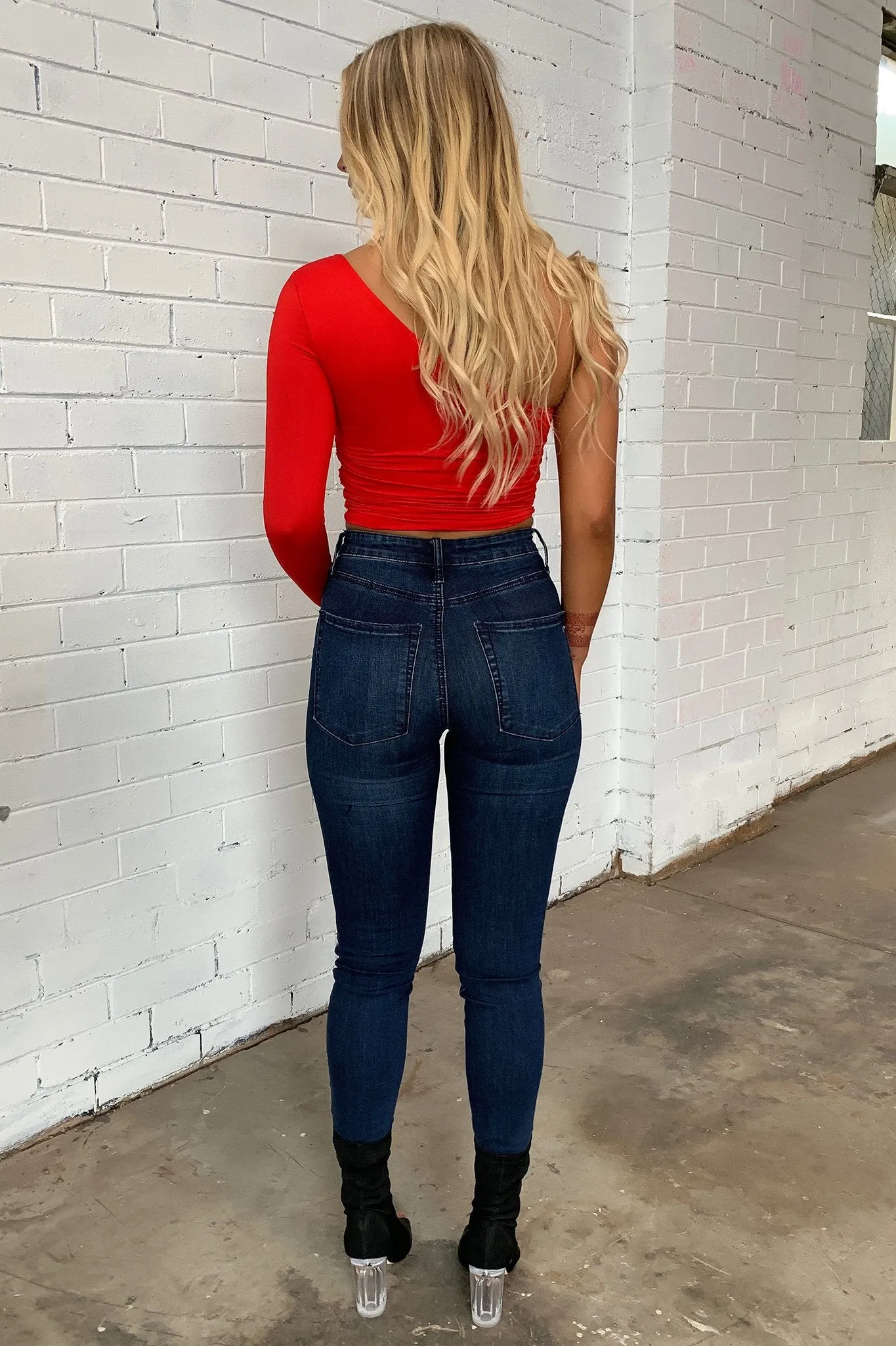 High-Quality Fit Casual Vibe Lainie Skinny Leg Jeans - Dark Demin