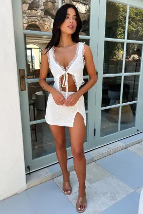 Lana Mini Skirt - White High Rise Plus size option