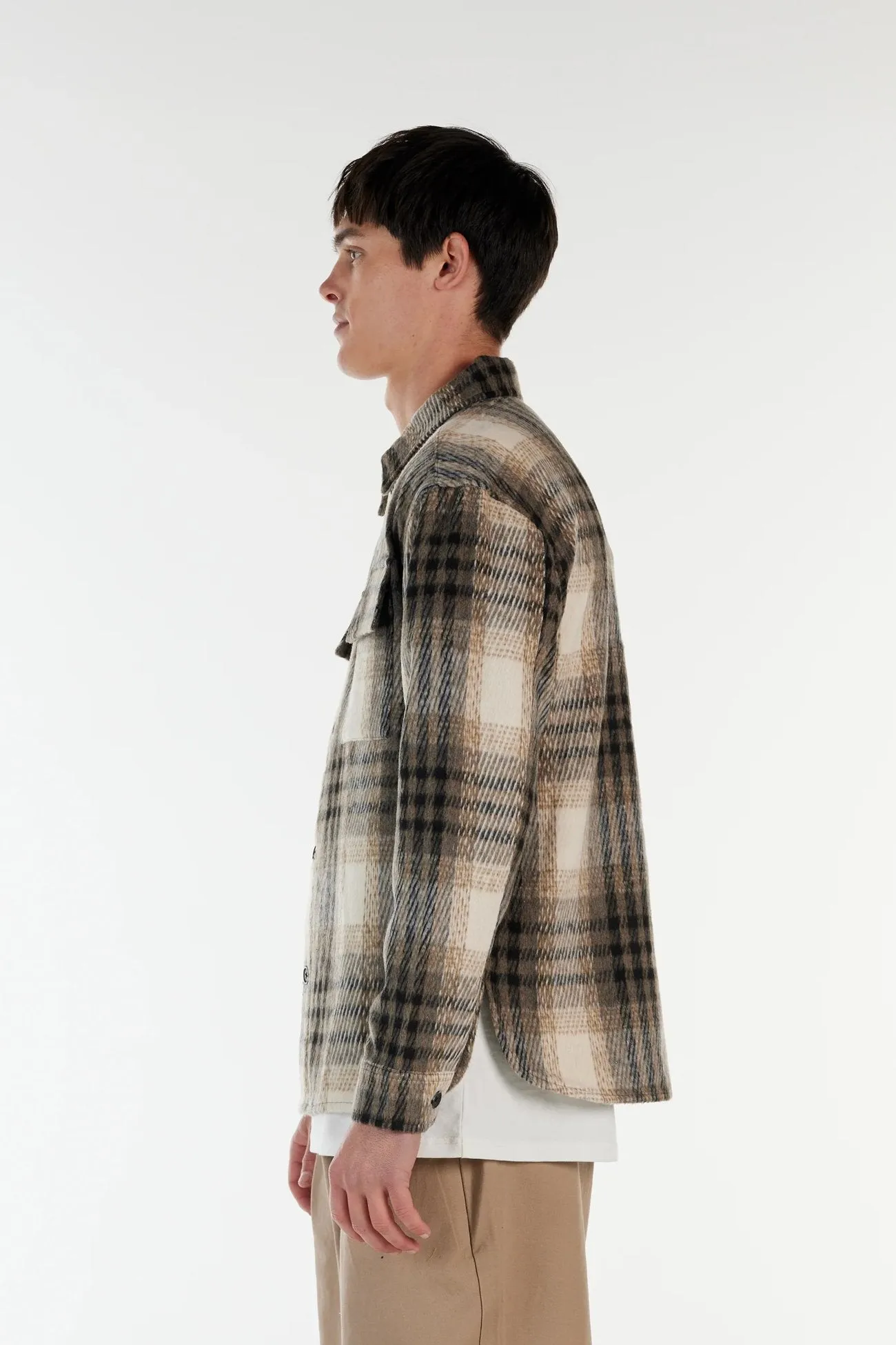 UltraFineMesh Malone Overshirt Black Grey Plaid
