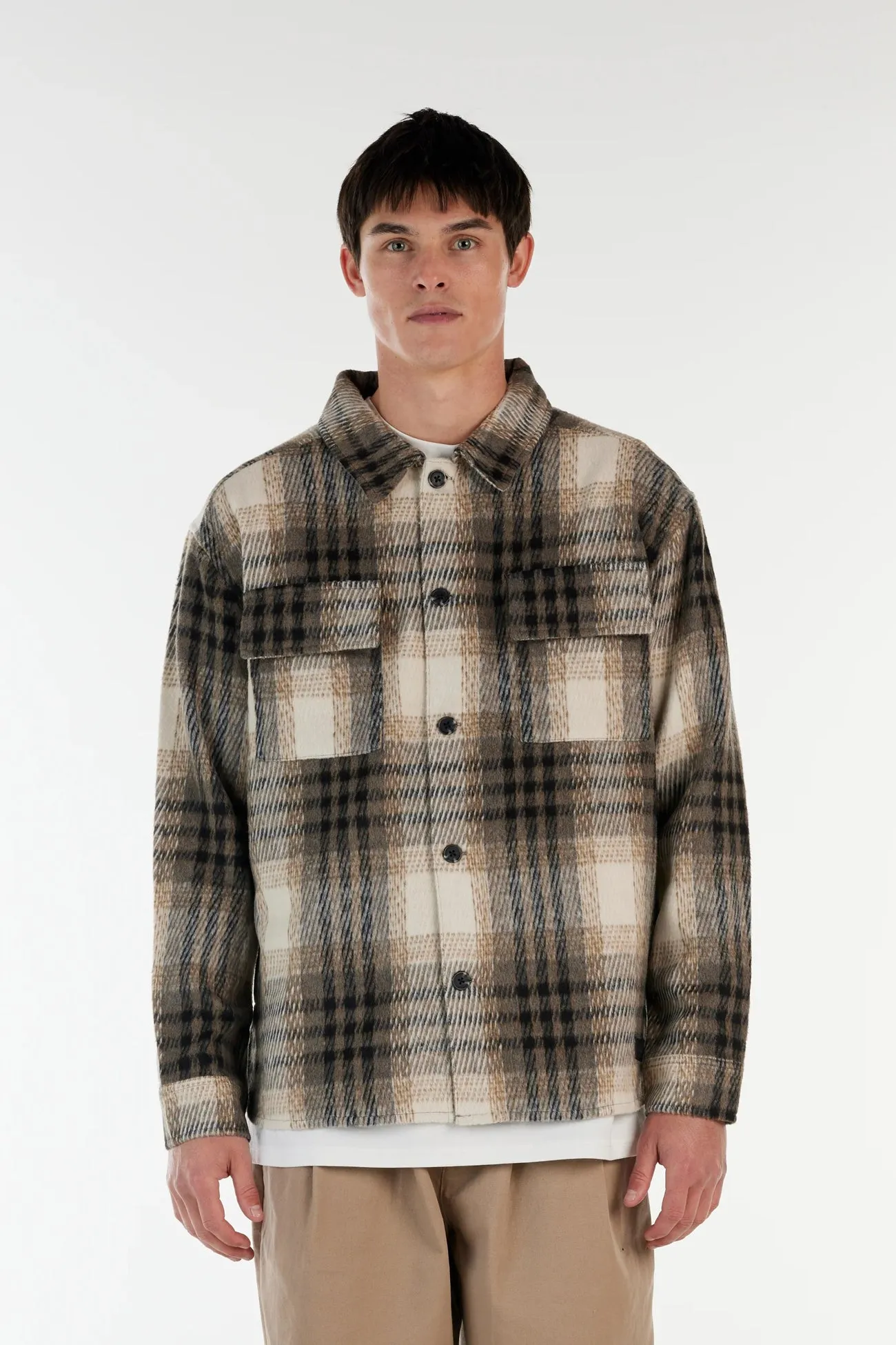 ContouredPanels Malone Overshirt Black Grey Plaid