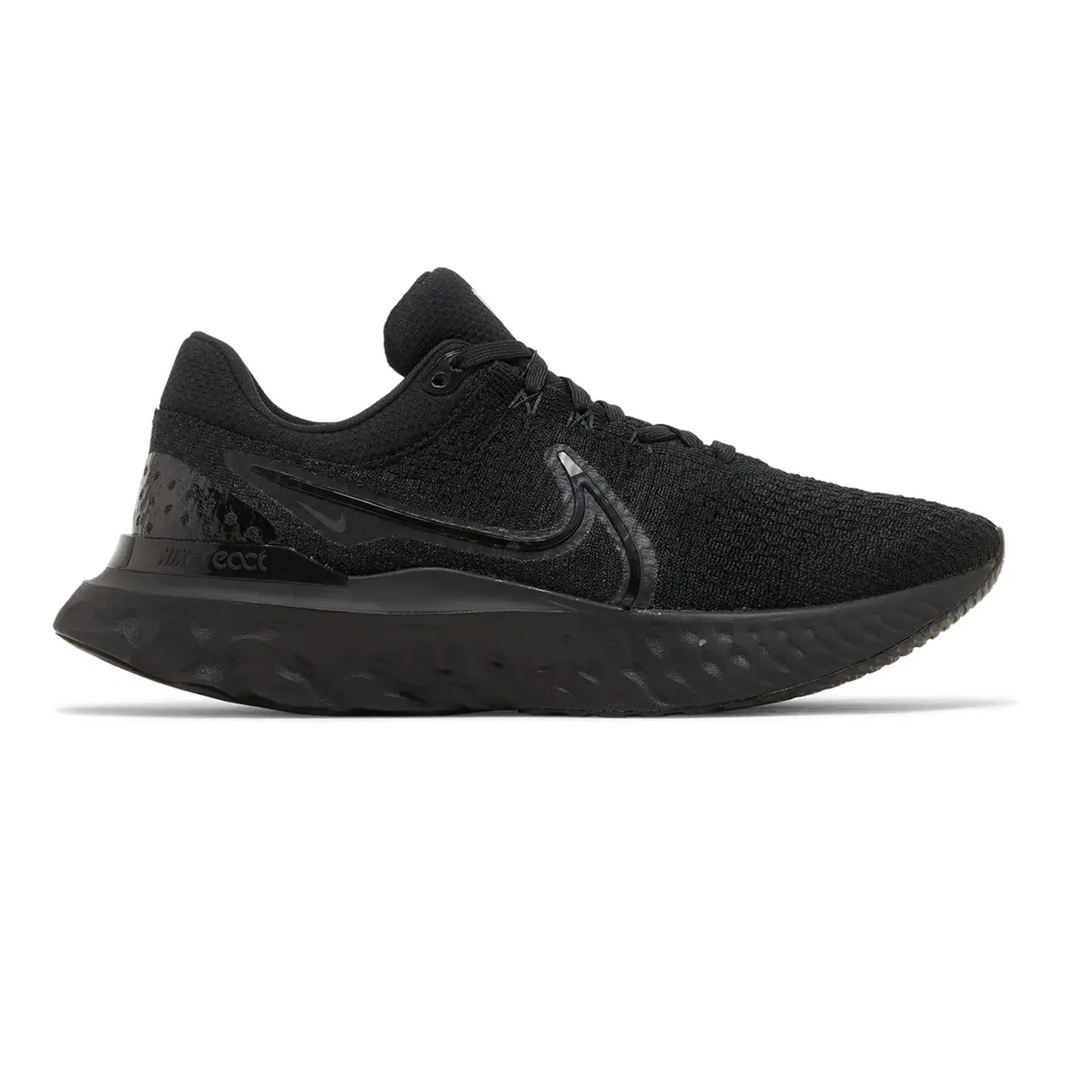 Precision Stitching Nike React Infinity Run Flyknit 3 'Triple Black' (2022)