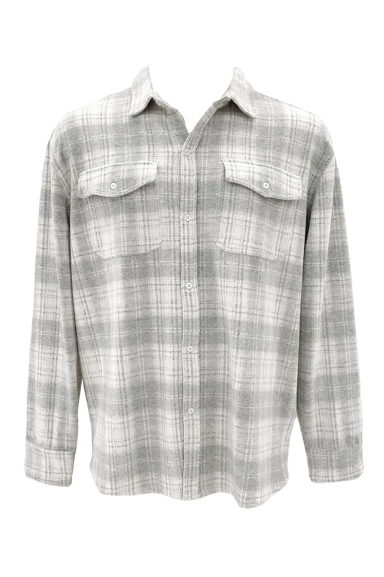 Simmer Check Shirt Grey Adjustable Hem NonFadeFinish