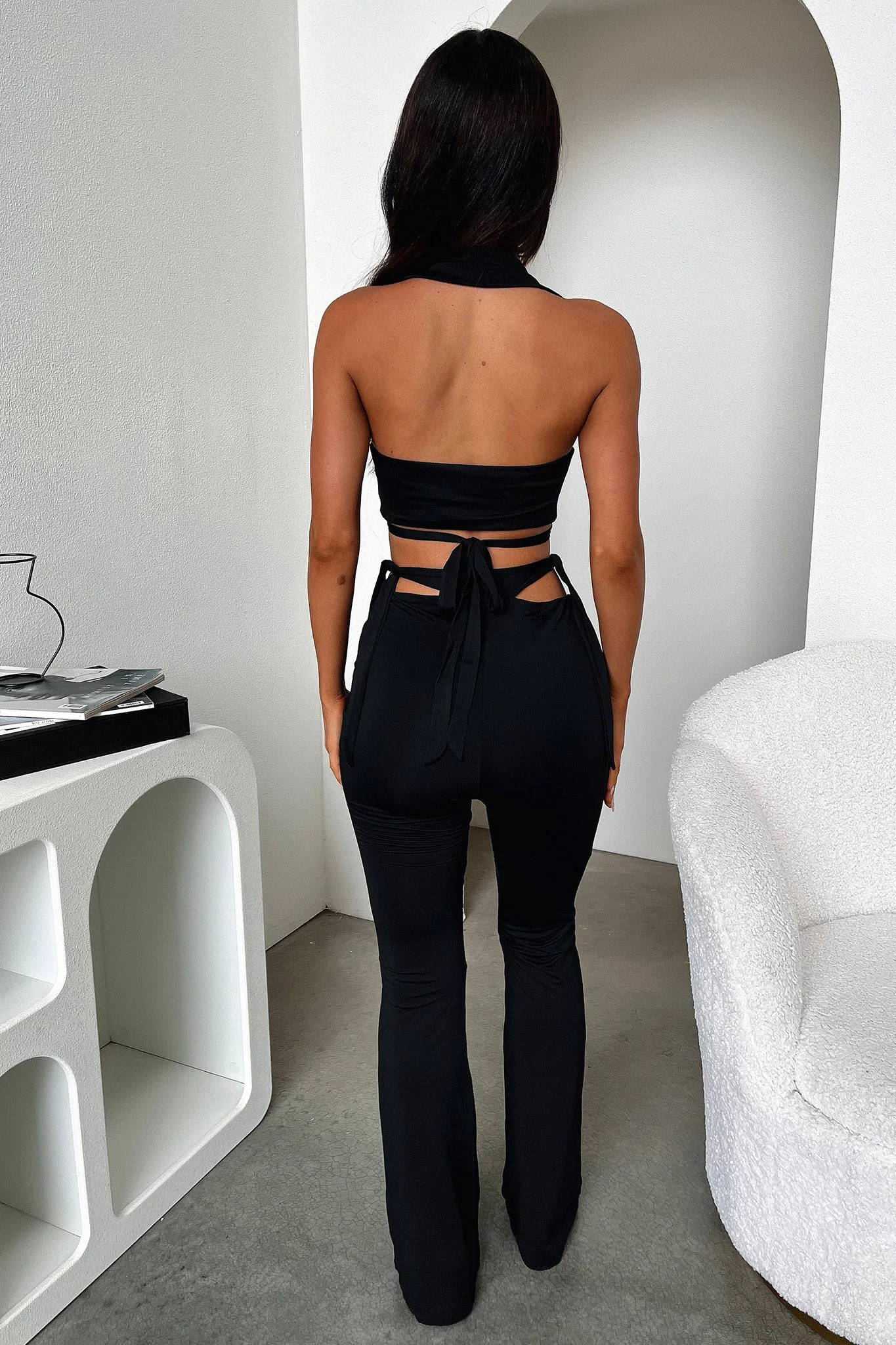 Thia Flare Pants - Black Comfort Wear Fit Lined interior