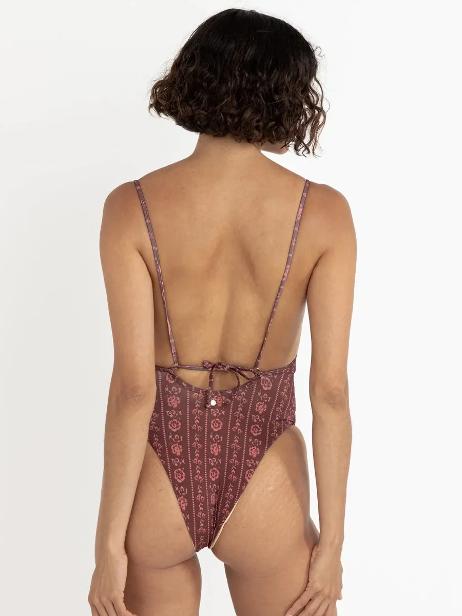 VINTAGE FLORAL ONE PIECE TwoToneEffect Relaxed Hoodie