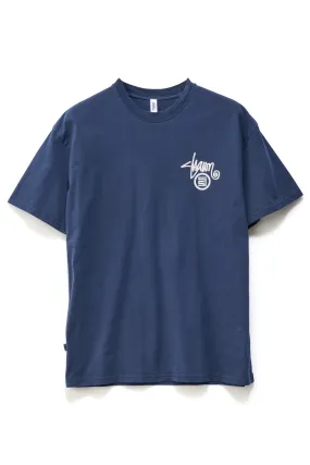 Shawn Dot Tee Washed Navy AntiOdorTechnology Rolled Hem Detailing