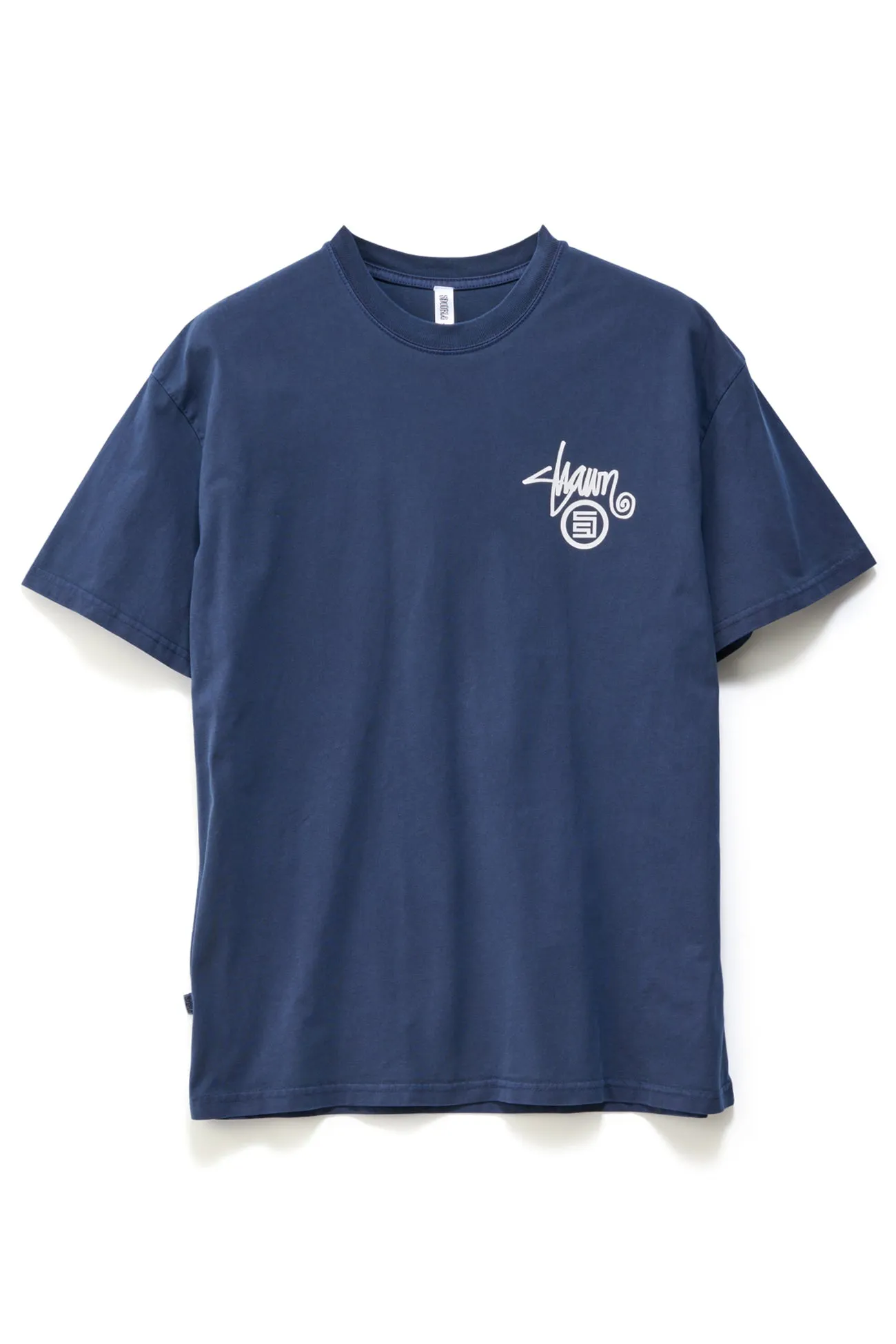 Shawn Dot Tee Washed Navy AntiOdorTechnology Rolled Hem Detailing