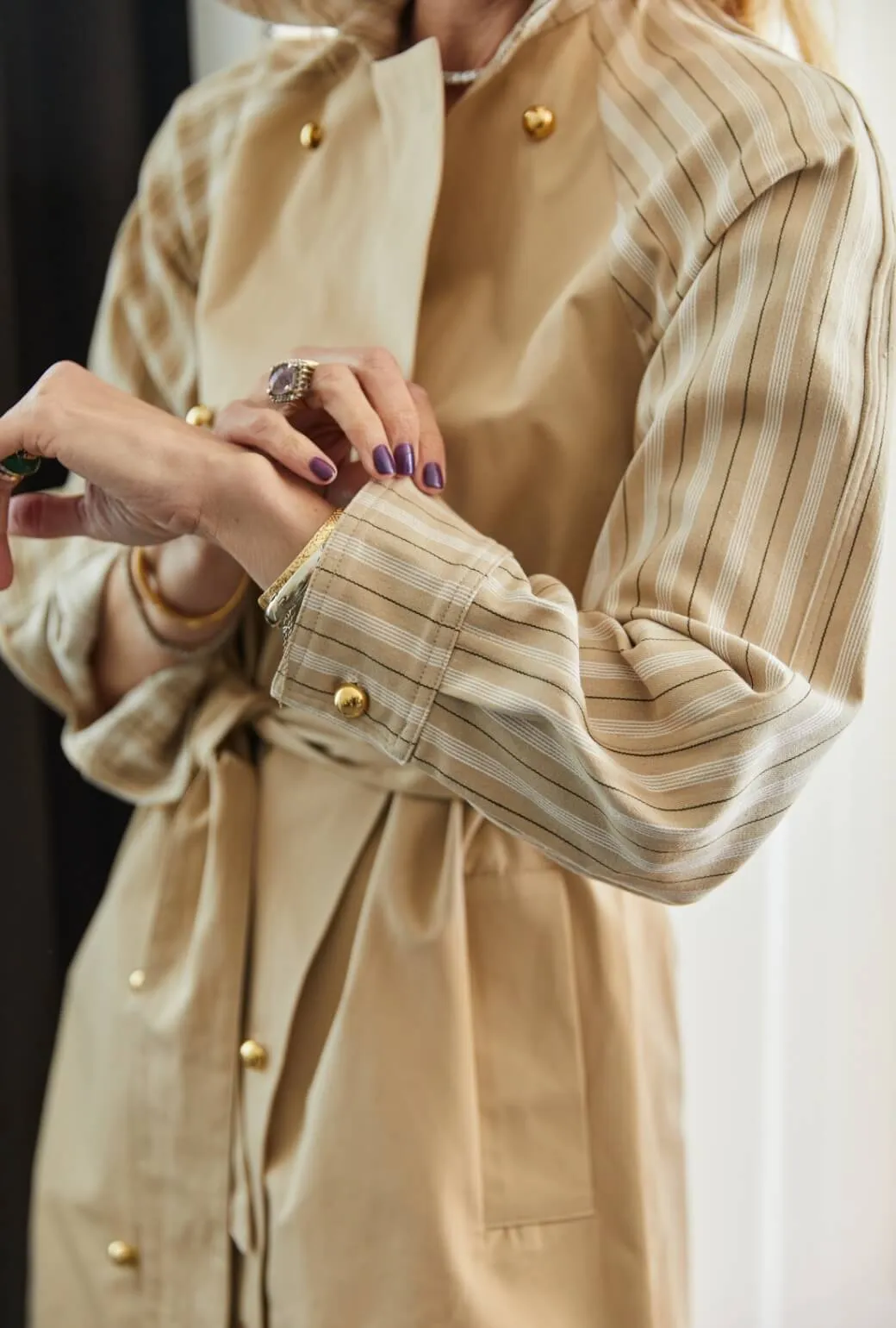 Le Contrast Trench MIDI - Khaki Duet HiddenPockets