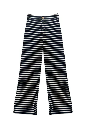 Commuter Fit Le Culottes Full Length - Black & White Stripe Knit