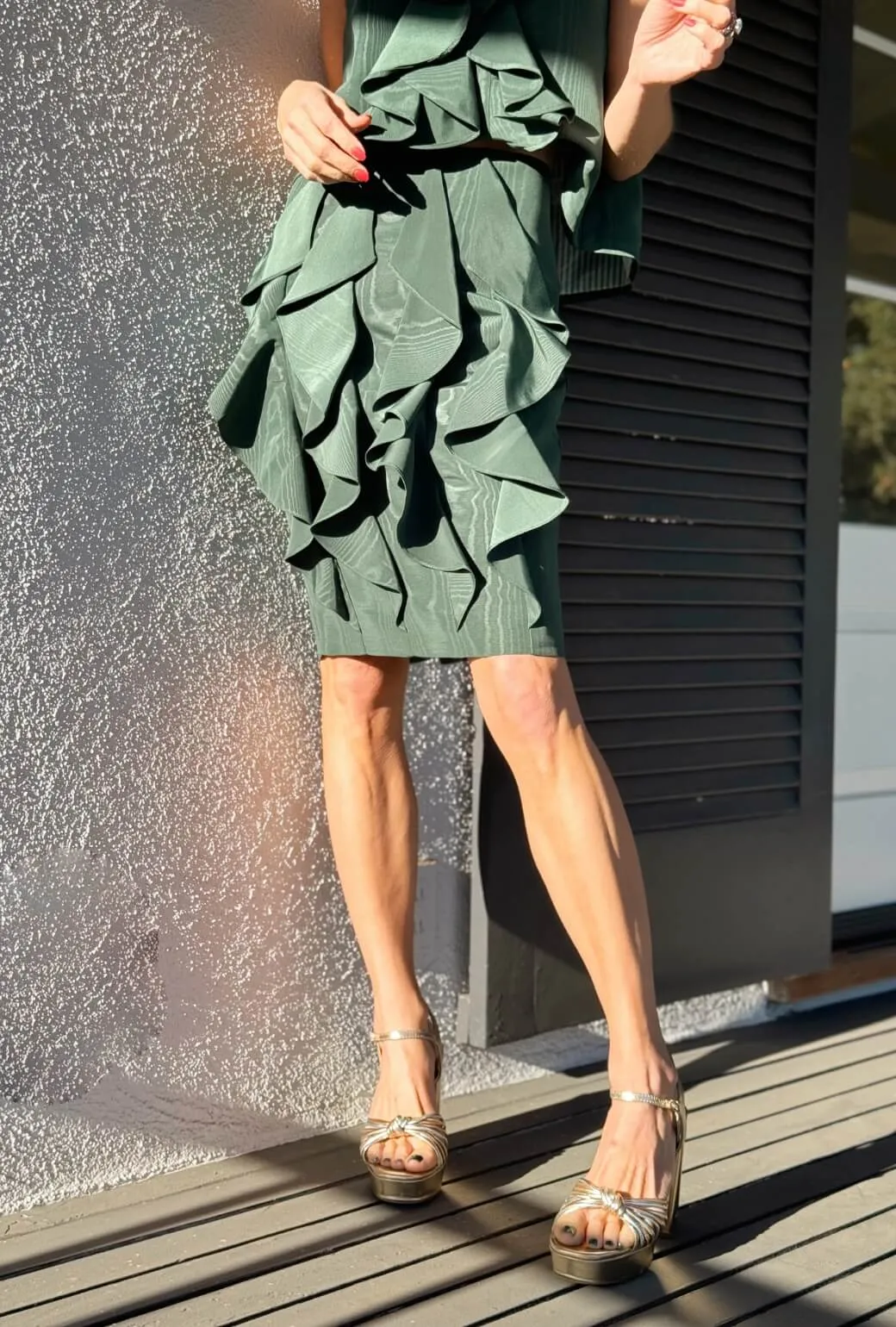 Le Ruffled Pencil Skirt - Jade Moir?? High Mobility