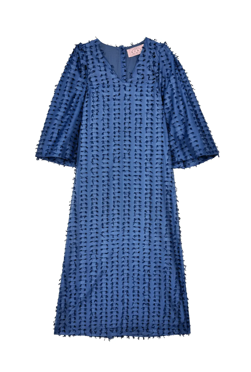 Relaxed-fit gown Silk Shine Le V Kaftan  - Navy Bows