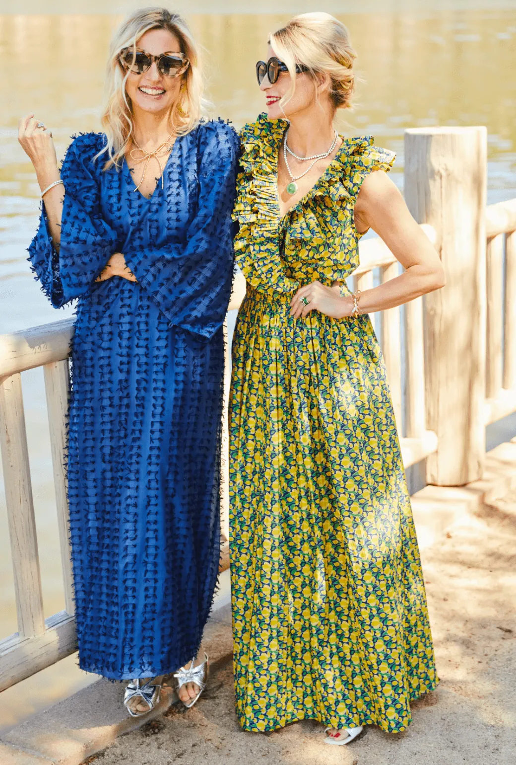 All Day Ready Le V Kaftan  - Navy Bows