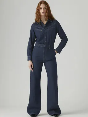 LEVI'S RINOA WIDE LEG JUMPSUIT - REIN OF THE RINSE Ripstop Texture Recycled Polyester