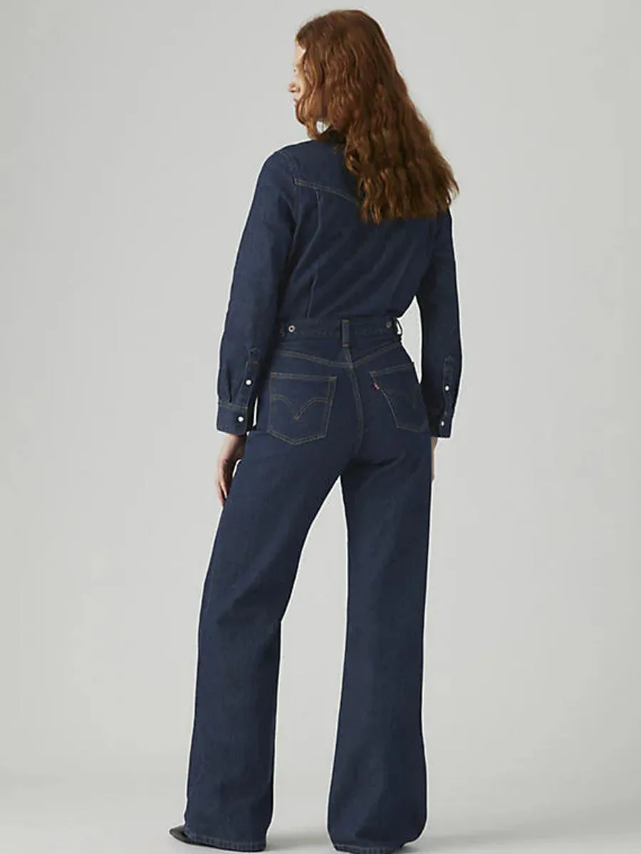 Anti Snag Threading LEVI'S RINOA WIDE LEG JUMPSUIT - REIN OF THE RINSE