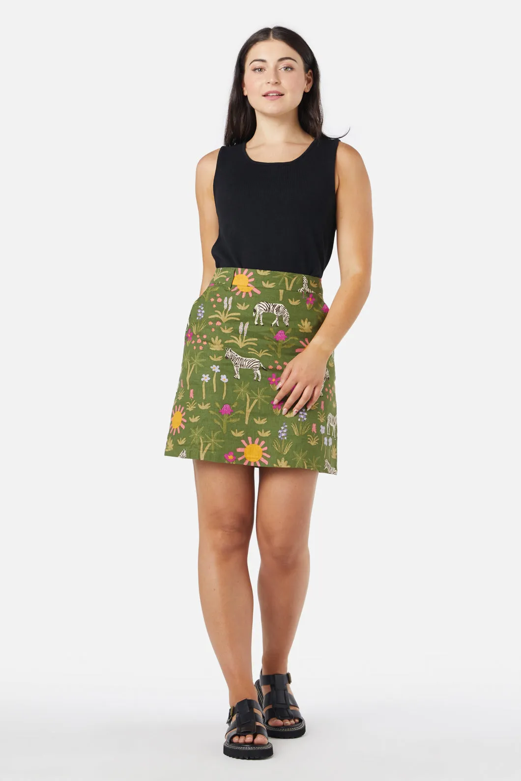 Sunshine Zebra Skirt Flexible Waistband Full Comfort