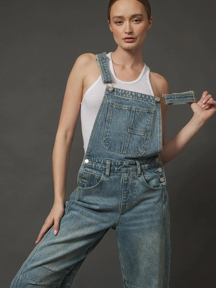 BARREL LEG RELAX FIT OVERALLS - DENIM Boho chic TearResistantPanels