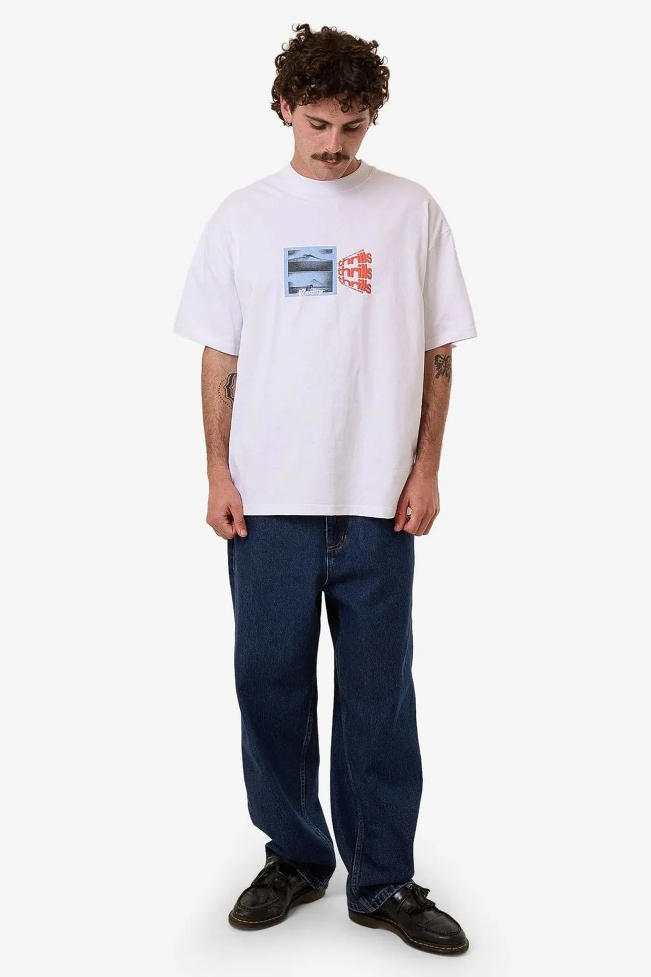 Breathable Underarm Gussets Dream Reality Box Fit Oversize Tee White