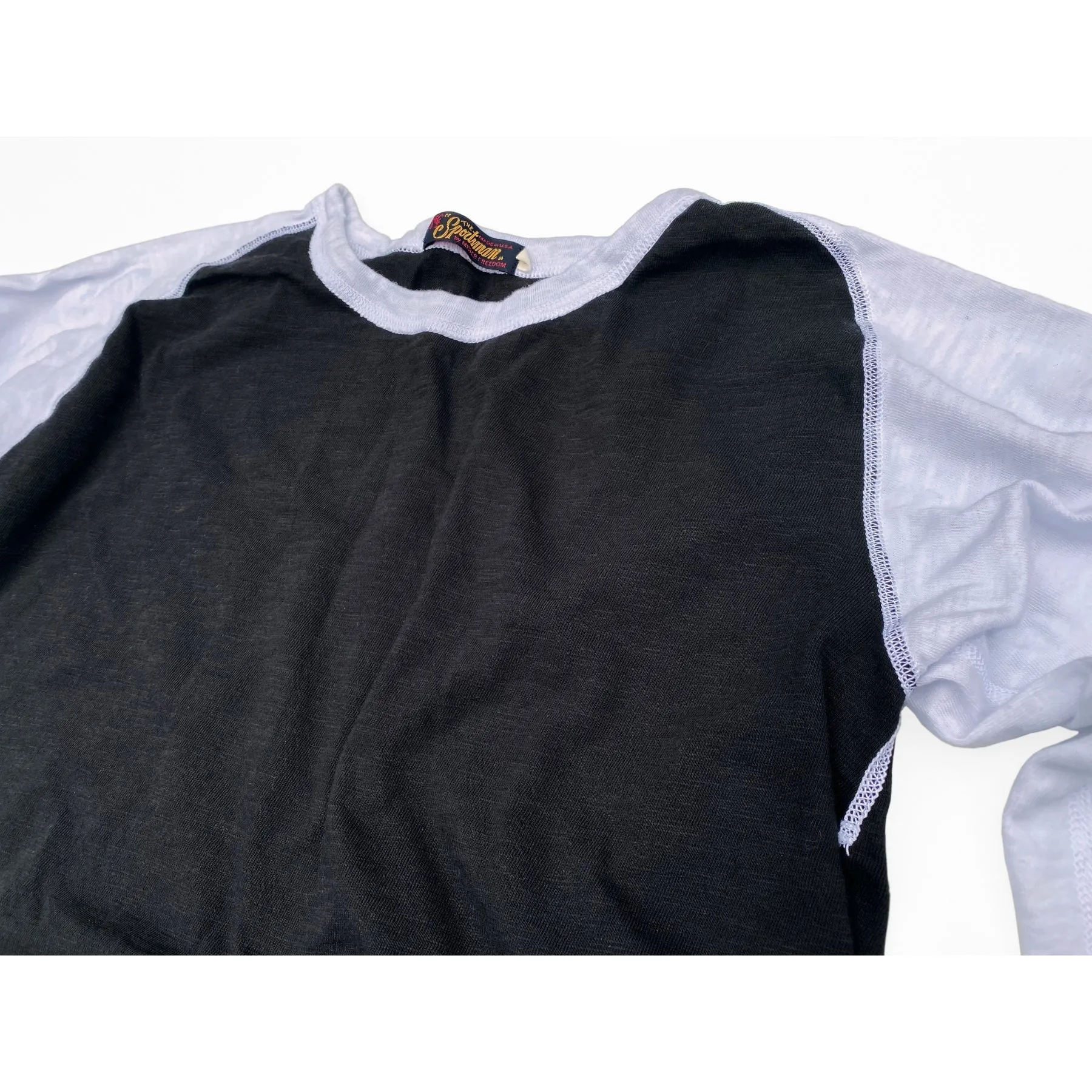 Hidden Zipper Closure Ball Tee - Black/White