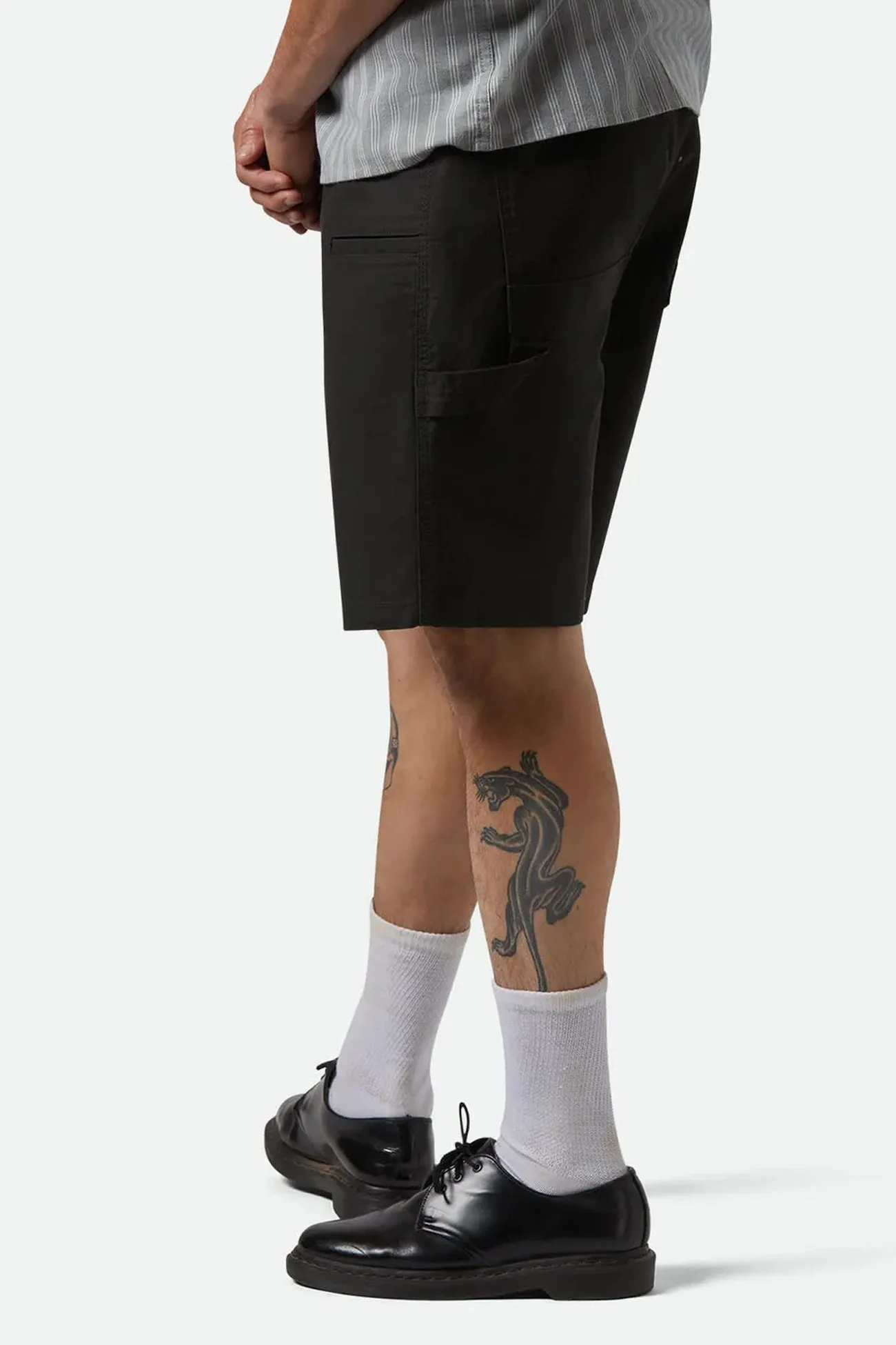Builders Carpenter Baggy Short Washed Black Hypoallergenic fabric