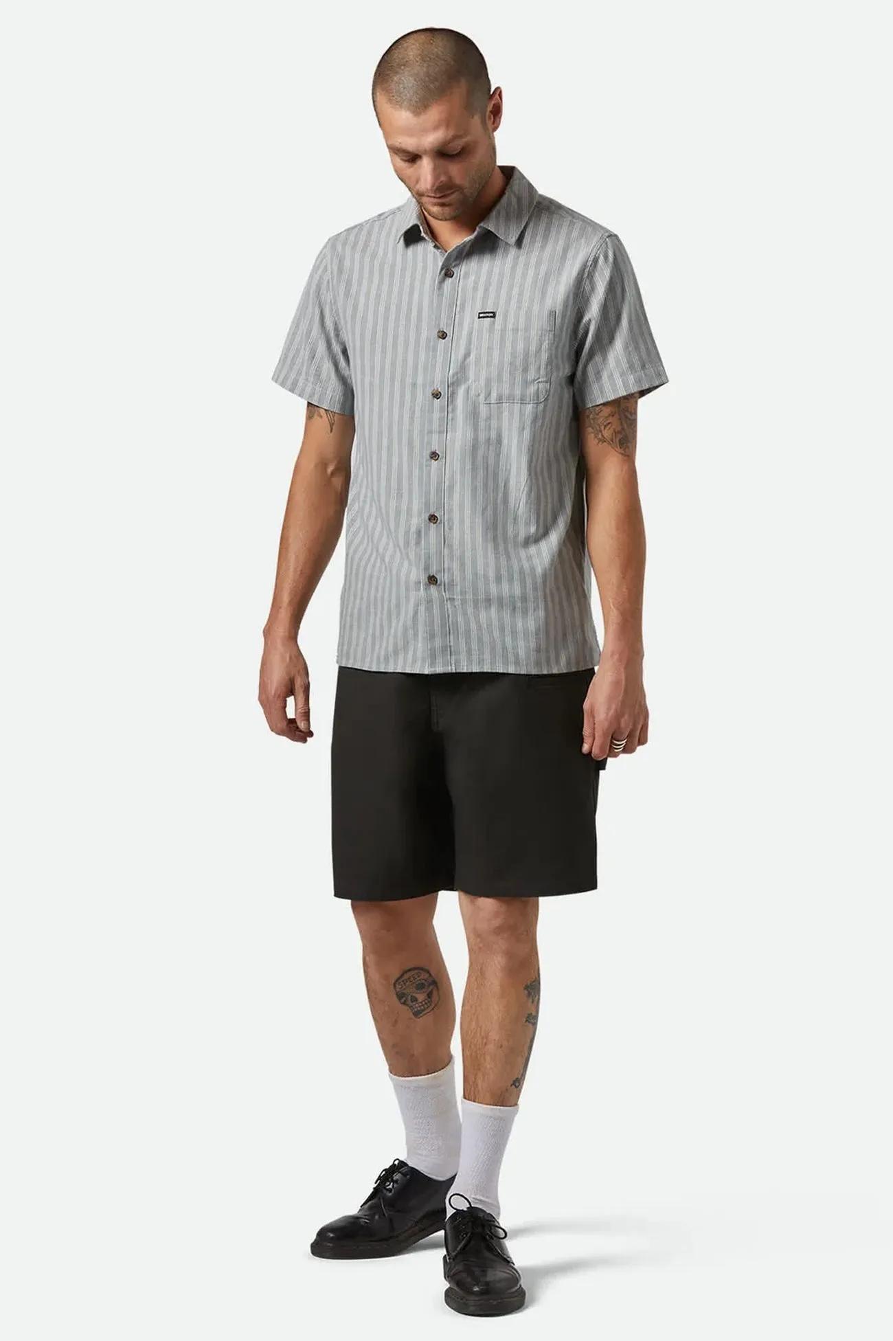 Sporty Stretch Fit Builders Carpenter Baggy Short Washed Black