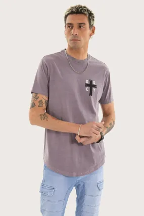 Decay Dual Curved Tee Pigment Grey Ridge OEKOTEX Certified Fabric Chic Sweater