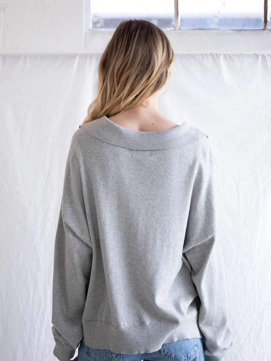 AntiStatic Weave HoodedVersion NADINE SWEATER - HEATHER GREY