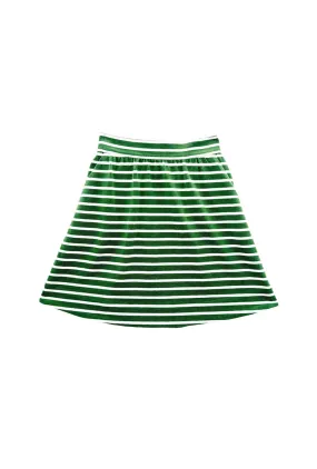 Everyday MINI Skirt - Green Stripe Knit Snag Resistant Fabric