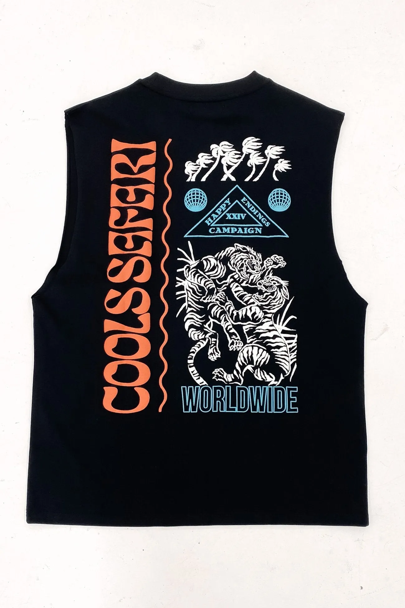 Safari Muscle Black Durable Overlock Stitch Moisture Management