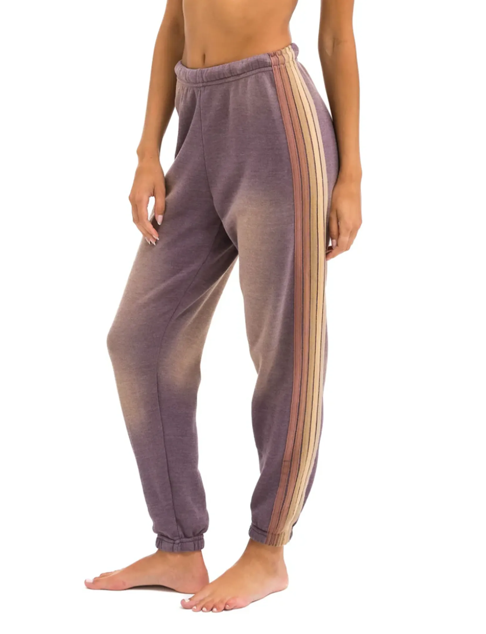 Sophisticated Look Moisture Lock Technology 5 Stripe Sweatpants, Faded Mocha