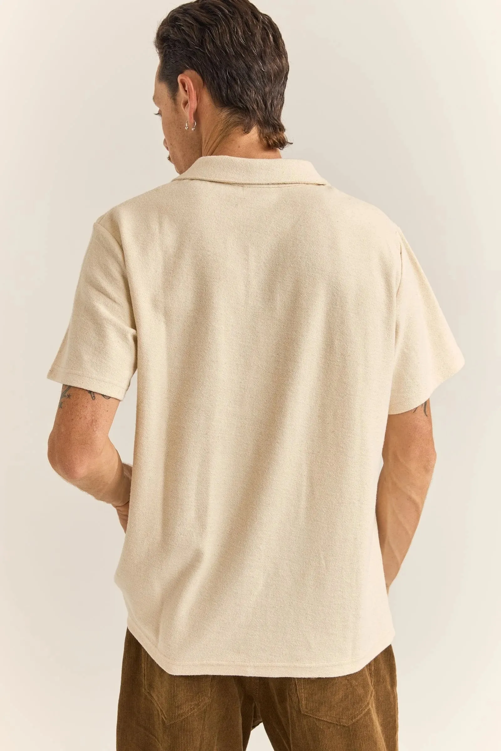 Vintage Terry Polo Natural FrictionResistant Fabric FoamReinforcedCollar