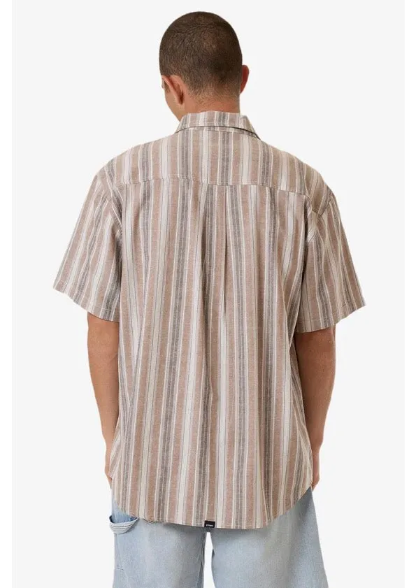 Unlocked Stripe Short Sleeve Shirt Breen ReinforcedArmholes Minimalist Silhouette