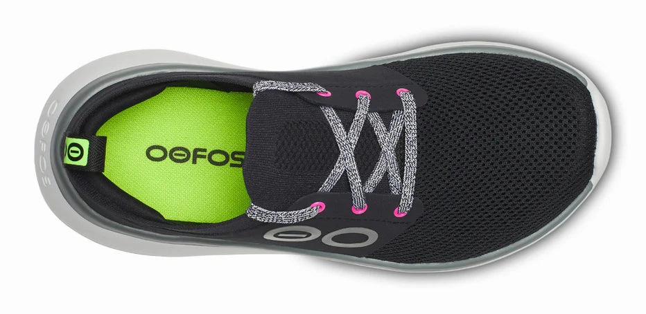 OOFOS OOMY STRIDE WOMEN'S BLACK/WHITE track running shoes Comfortable Foot Cushion