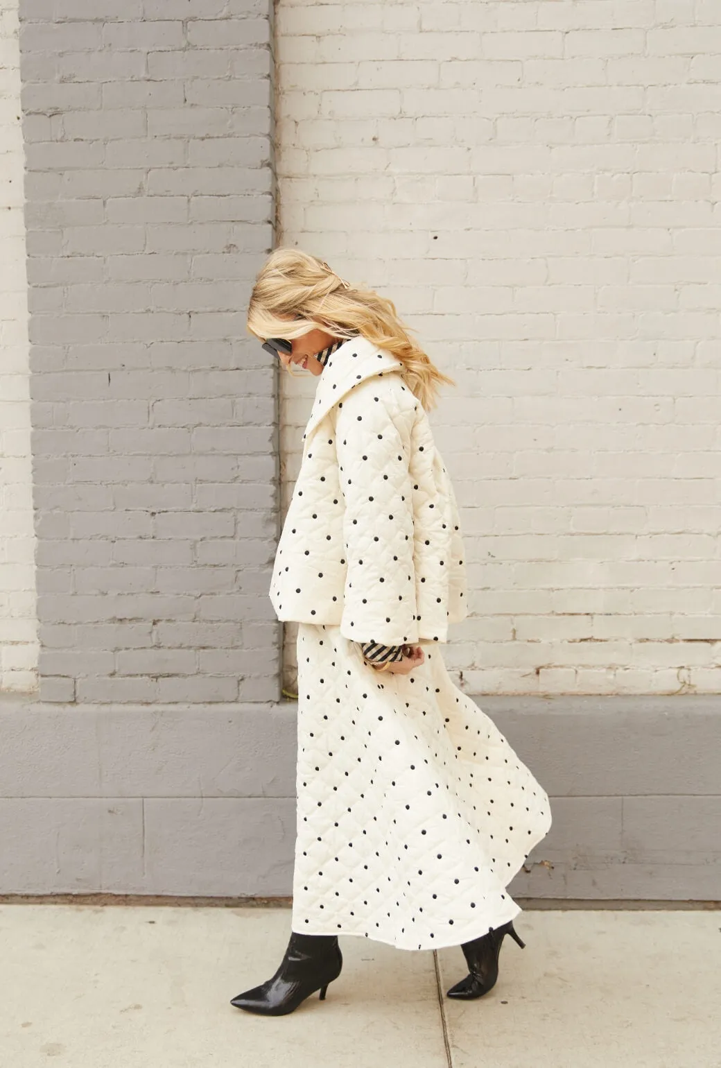 The Apr??s Car Coat - Ivory Puffer Tapered Hem