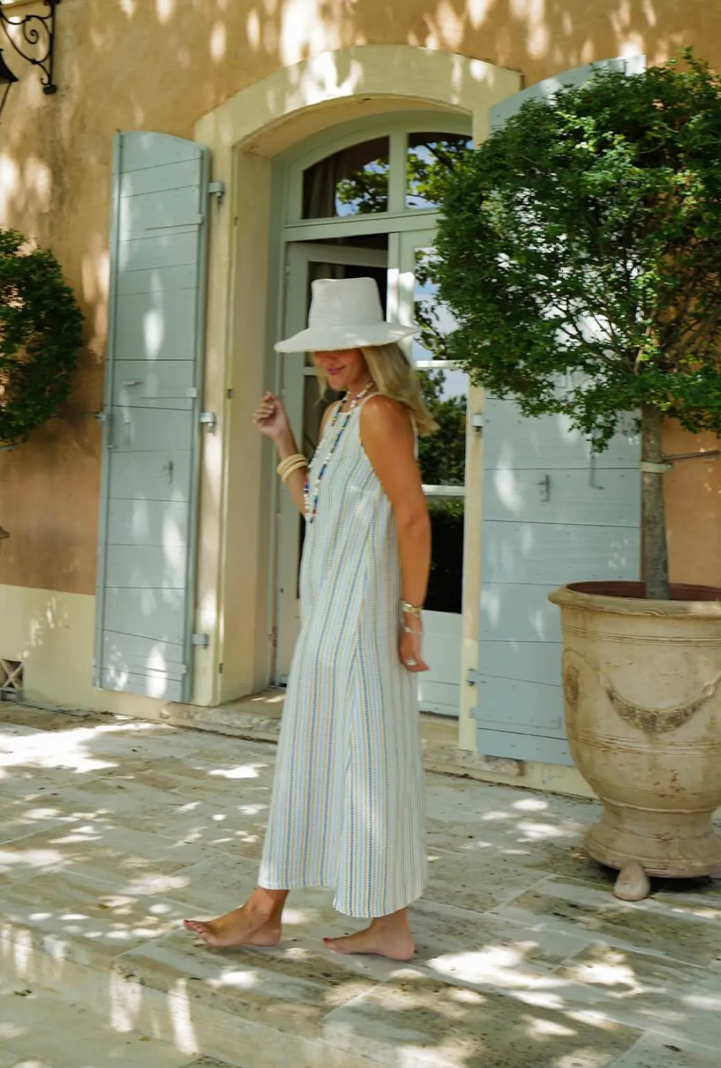 Anytime Wear Event Perfect Buru x Megan Stokes The Megan MIDI Dress - Popcorn Stripe