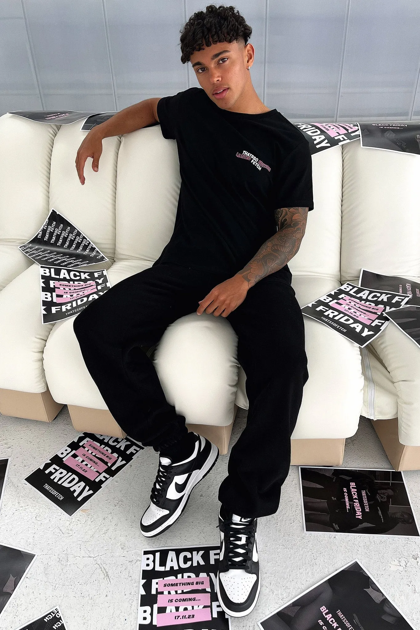 Limited Edition Oversized Tee - Black Flatlock stitching