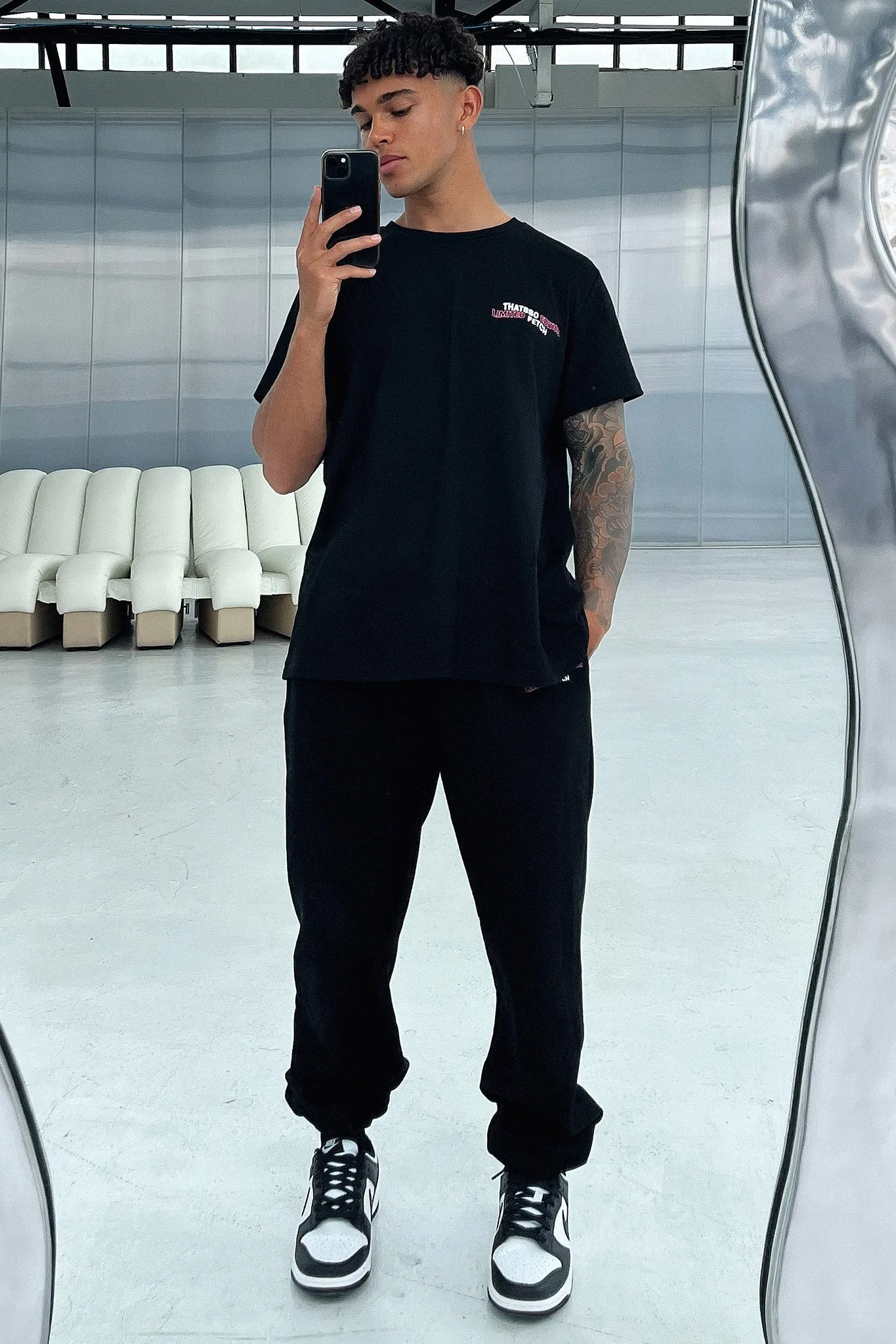 Limited Edition Oversized Tee - Black Functional Side Gussets RecycledBlend