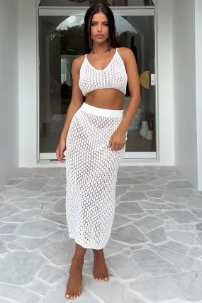hypoallergenic material Ashlyn Maxi Skirt - White
