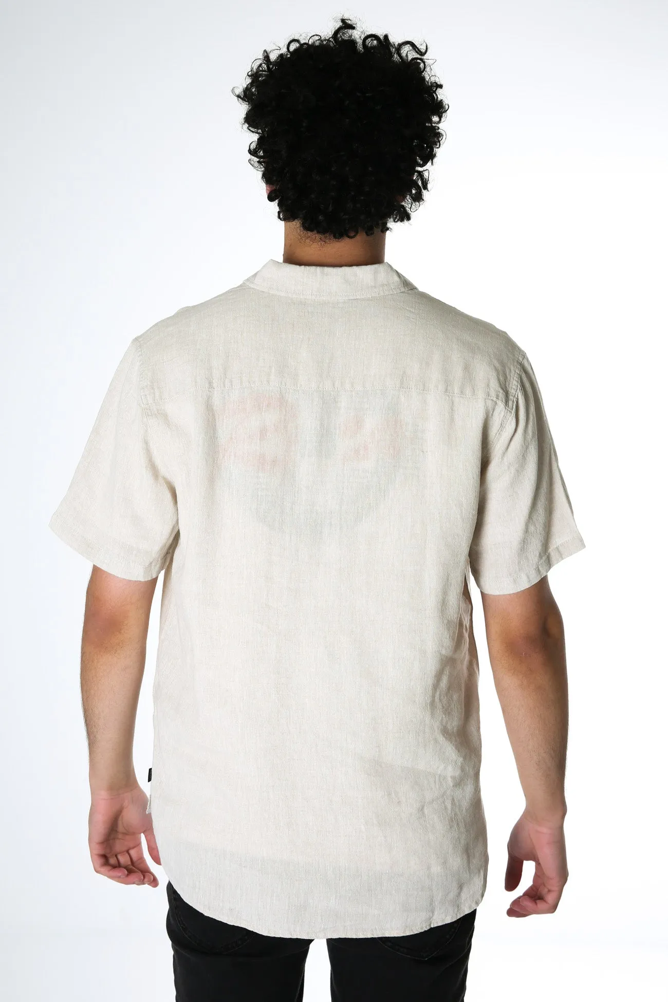 Linen Short Sleeve Shirt Natural Odor Neutralizing Technology Convertible Design