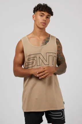 Link Singlet Tan Stretch Waistband Design