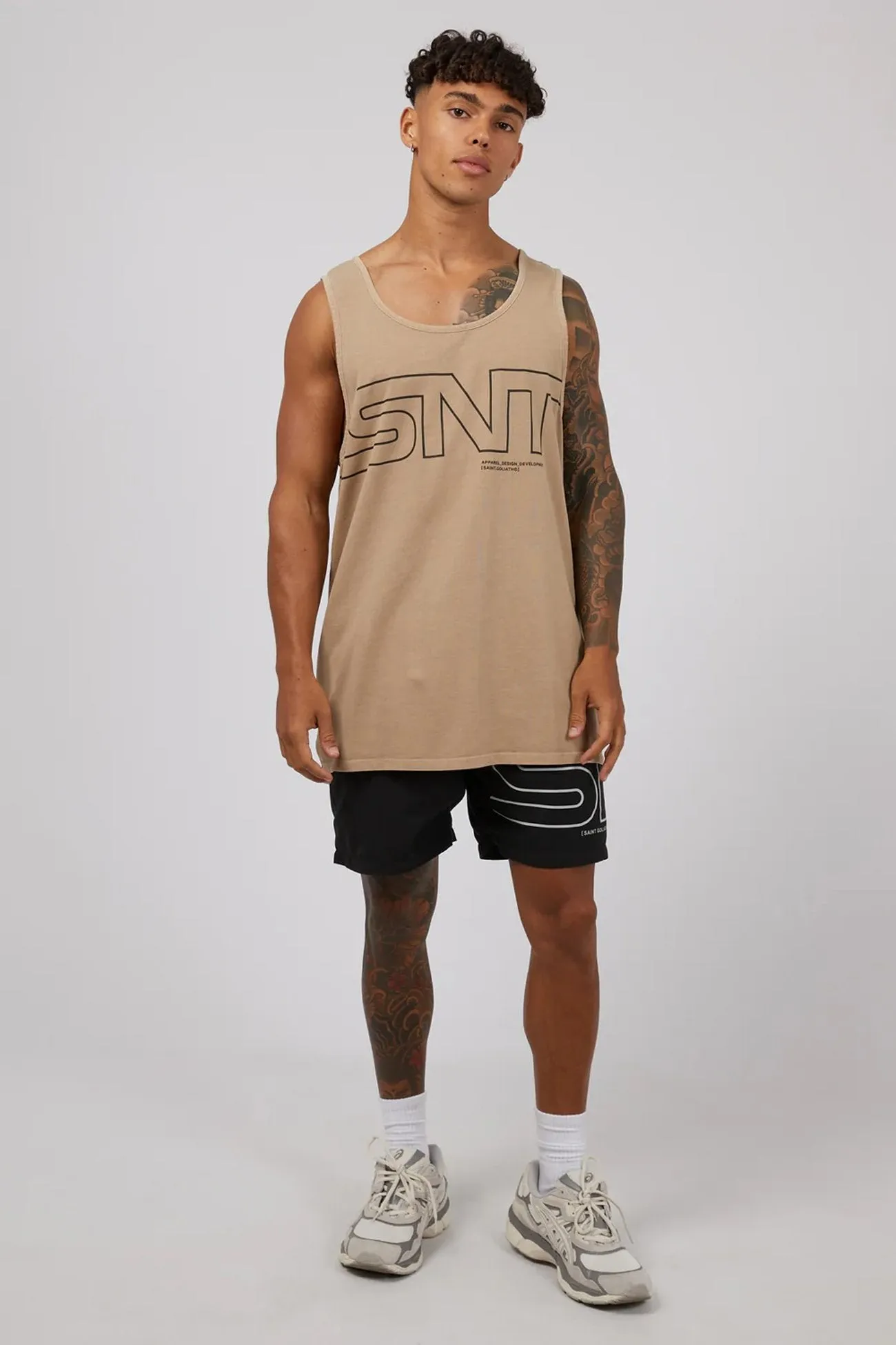 Link Singlet Tan Adjustable Hem Abrasion Resistant Surface