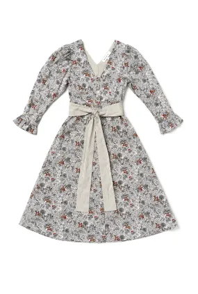 Fashion Essential Sophisticated Design Long Sleeve Day Gown - MIDI - Horses