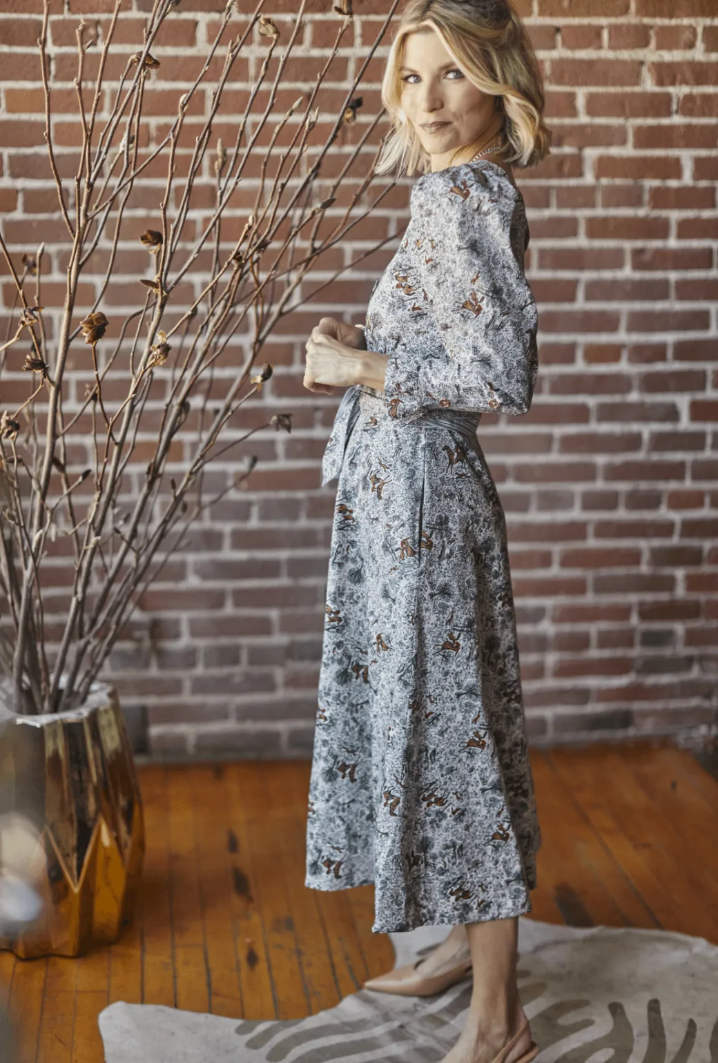 Long Sleeve Day Gown - MIDI - Horses Fashion-Forward Fit
