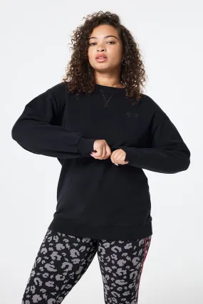Black Longline Sweatshirt Fashion Relaxed Graphic Design