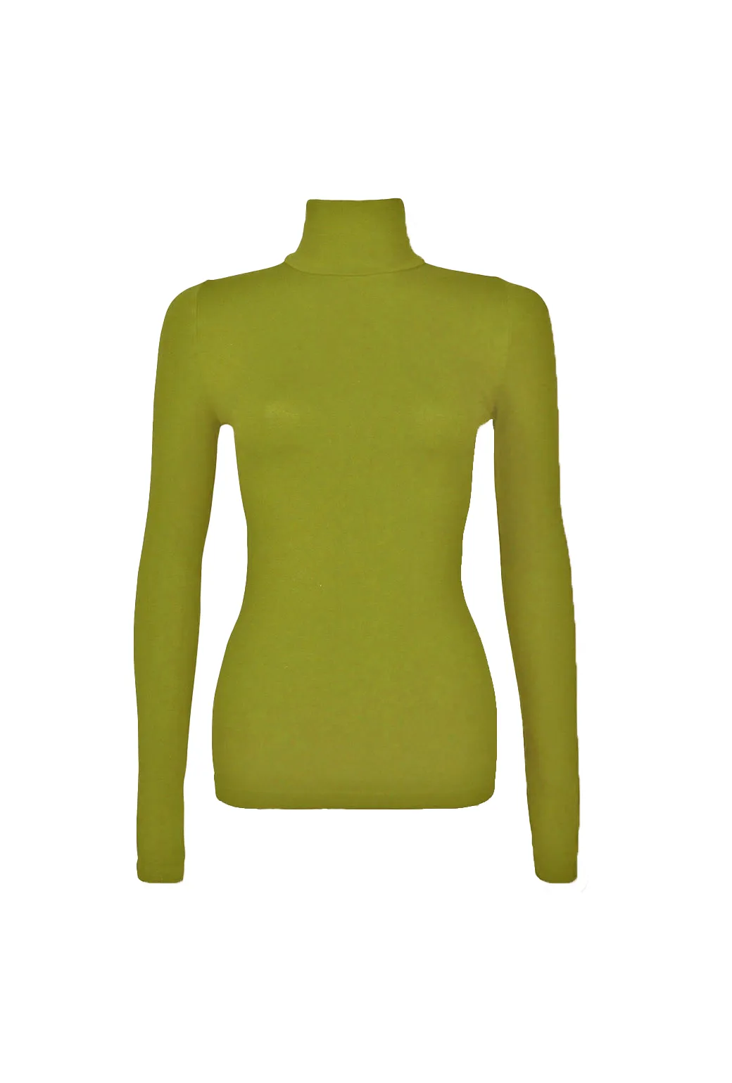 Trendy Look Long Sleeve Turtleneck Top - Chartreuse