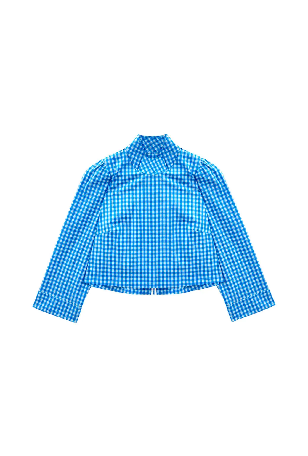 Long Sleeve Twiggy Top - Blue Gingham Warm Layer