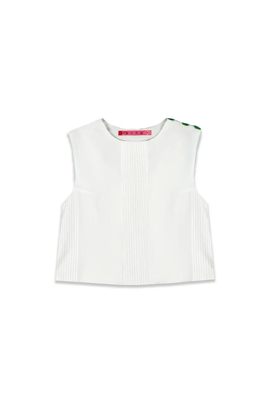 SeamlessDesign Button Box Top - White Pin Tuck