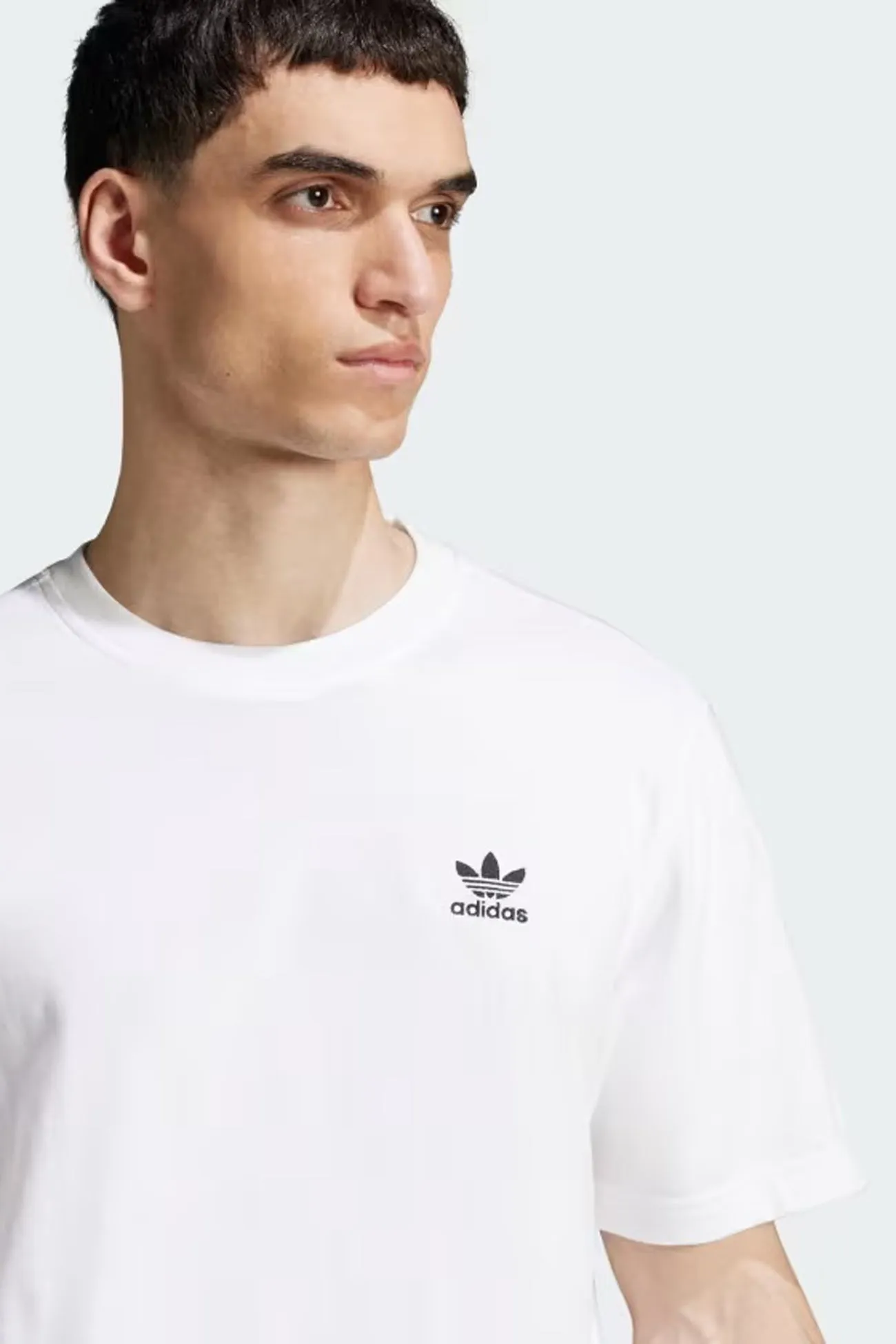 Breathable Underarm Gussets Organic Cotton Fiber Trefoil Essential Tee White